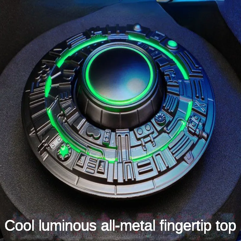 EDC Luminous Fingertip Spinner Black Technology Cool Metal Adult Office Relieves Restlessness Portable Toy Boy Creative Gift