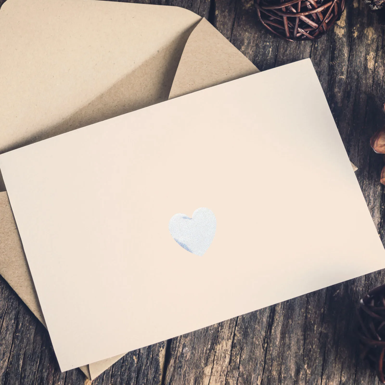 2Pcs Heart Seal Stickers Elegant Self-Adhesive Decorative Labels for Wedding Invitations Envelopes Present Wrapping Romantic