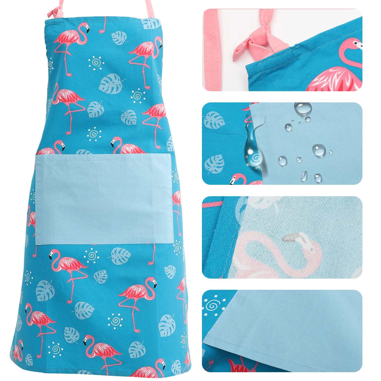 Delantal de flamenco para Chef, delantales ajustables para hornear para adultos, asar, café, poliéster, regalo con patrón para mujer