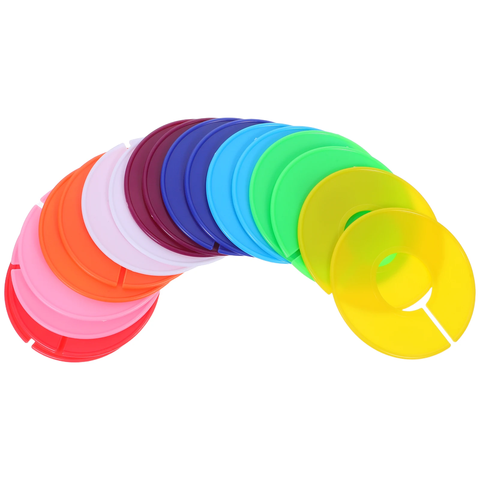 

18 Pcs Round Plastic Size Ring Separators for Clothing Racks Circle Tags Dispaly