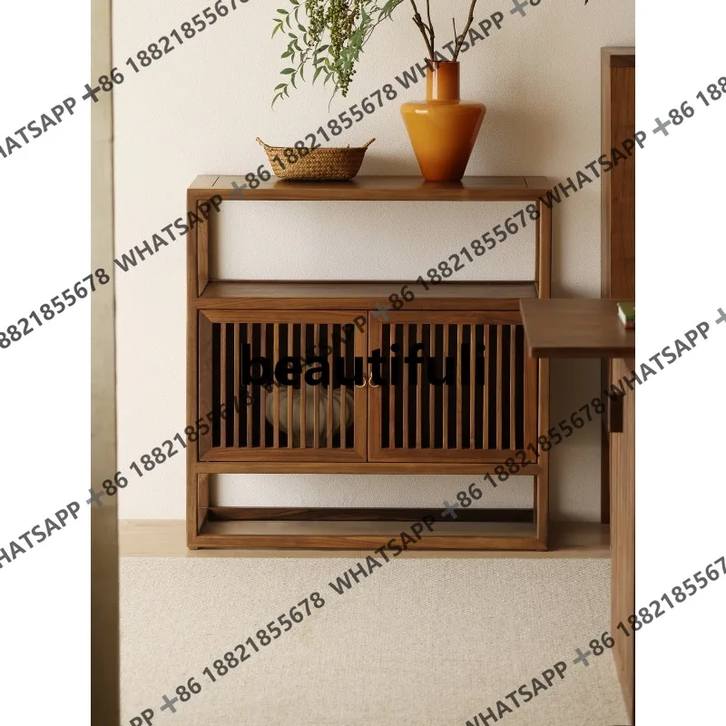 

Household all solid wood, tea room, tea cabinet, storage and display integrated cabinet