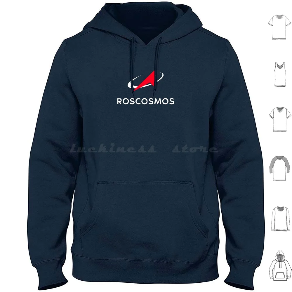 Roscosmos Russian Space Program Logo Hoodies Long Sleeve Roscosmos Space Space Agency Insignia Logo Cosmonauts