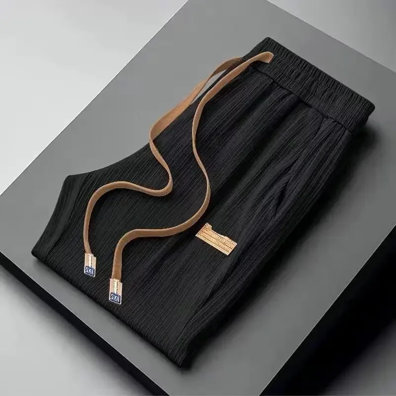 Men's Summer Ultra-Thin Quick-Dry Pants Trendy Wide Leg Casual Pants Men Loose Fit Lightweight Breathable Streetwear Long Pants