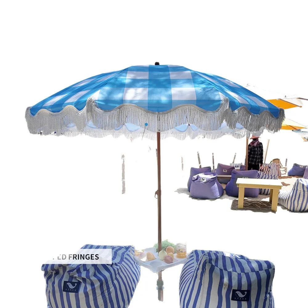 Seaside Resort Beach Umbrella Courtyard Tassel Sun Umbrella Pool Sun Protection Terrace Parasol