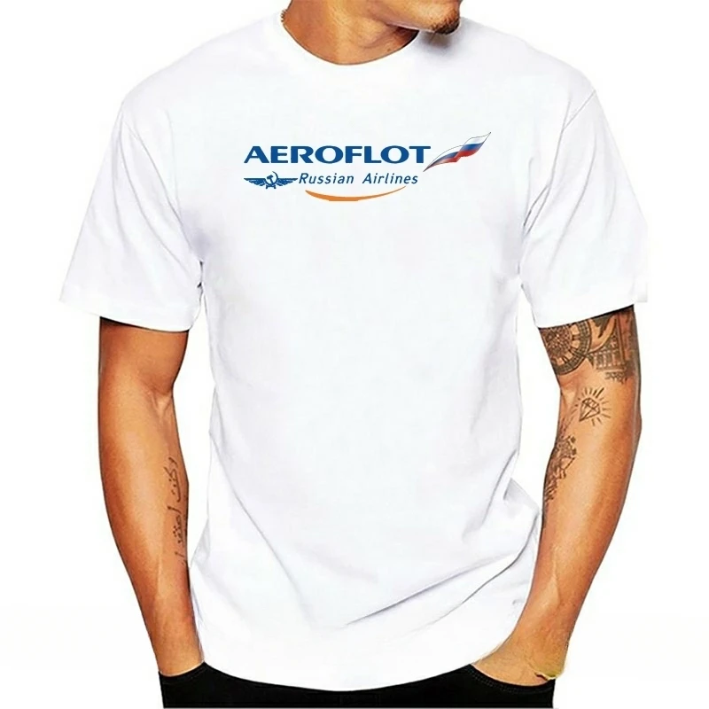 Graphic Cotton Streetwear harajuku  Aeroflot Russian Airlines T-Shirt cotton tshirt men summer fashion t-shirt euro size