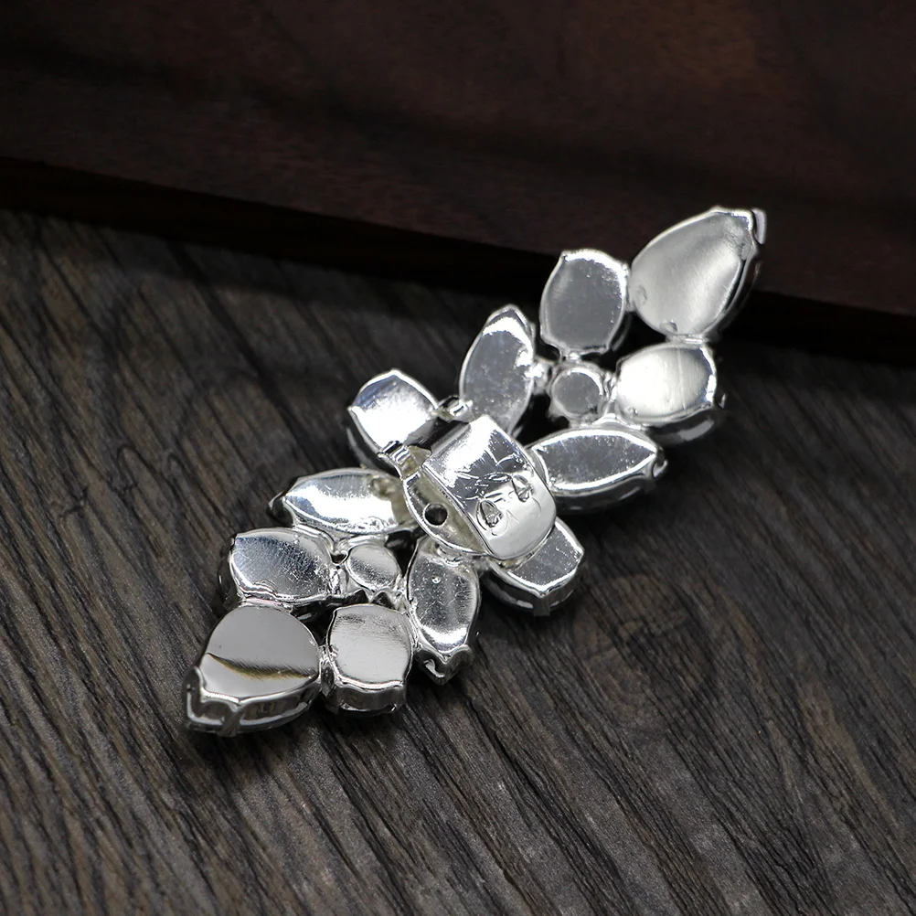 Fashion Shoe Buckle Rhinestone Shoe Clip Silver Alloy DIY Shoe Decor Accessories for Wedding Bride Women