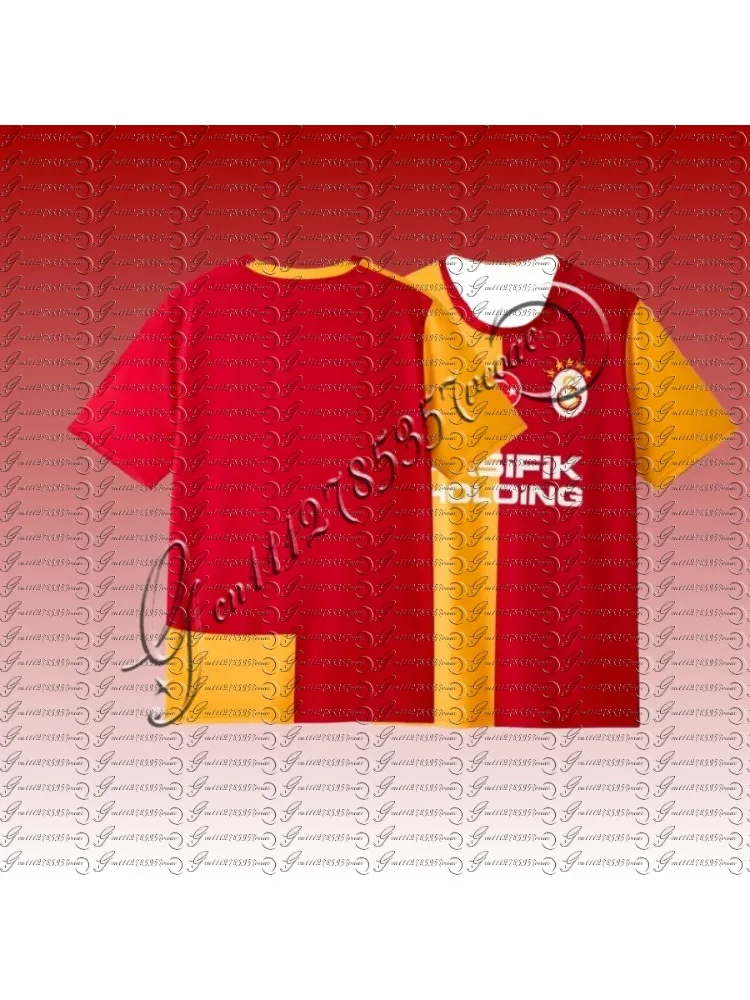 26-27 Neues Y2k Galatasaray Fußballtrikot, Herren Sommer Neues 3D-Druck Sport-T-Shirt, Atmungsaktiv Schnelltrocknend für Familienoutfits
