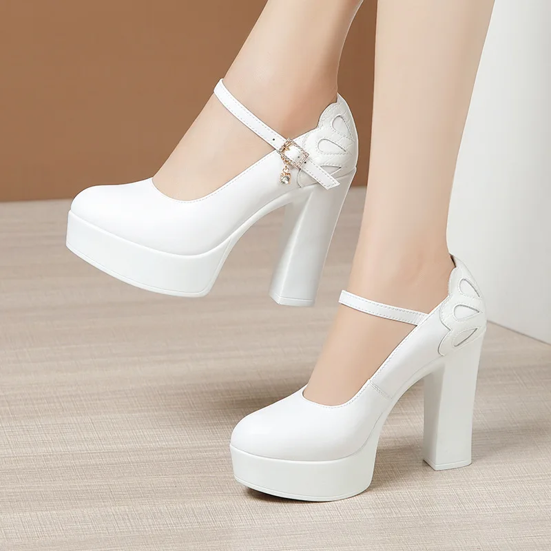 

7 см, 9 см, 12 см, маленький размер 32–43, неглубокие туфли из натуральной кожи, туфли-лодочки на платформе, туфли на высоком каблуке 2025 года, модельные туфли для вечеринок и офисов