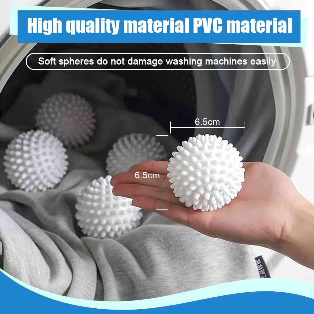 Mini Dryer Ball Reusable PVC Laundry Balls Drying Fabric Softener Ball for Clean Dog and Cat Pet Hair Home Clothes Cleaning Ball