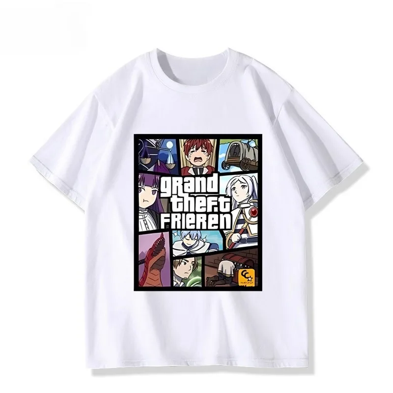 Friends: Beyond Journey's End Anime Funny Short Sleeve T-shirt anime New Clothes for Men and Women