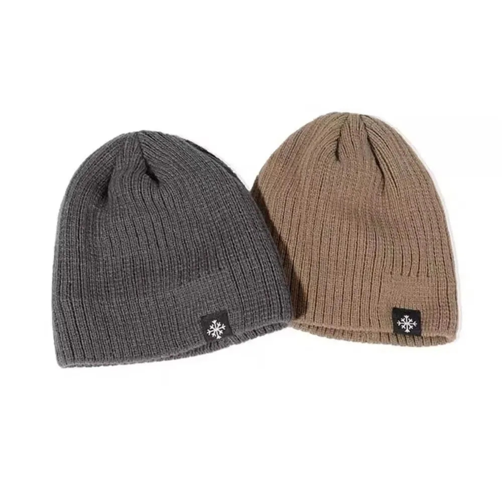 New Fleece Lined Knitted Hat Windproof Velvet Pullover Hat Warm Ear Protection Hat Autumn Winter 2