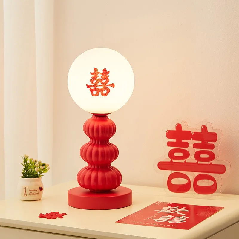 

Premium wedding room arrangement, red desk lamp, bedside lamp, wedding gift for the newlyweds