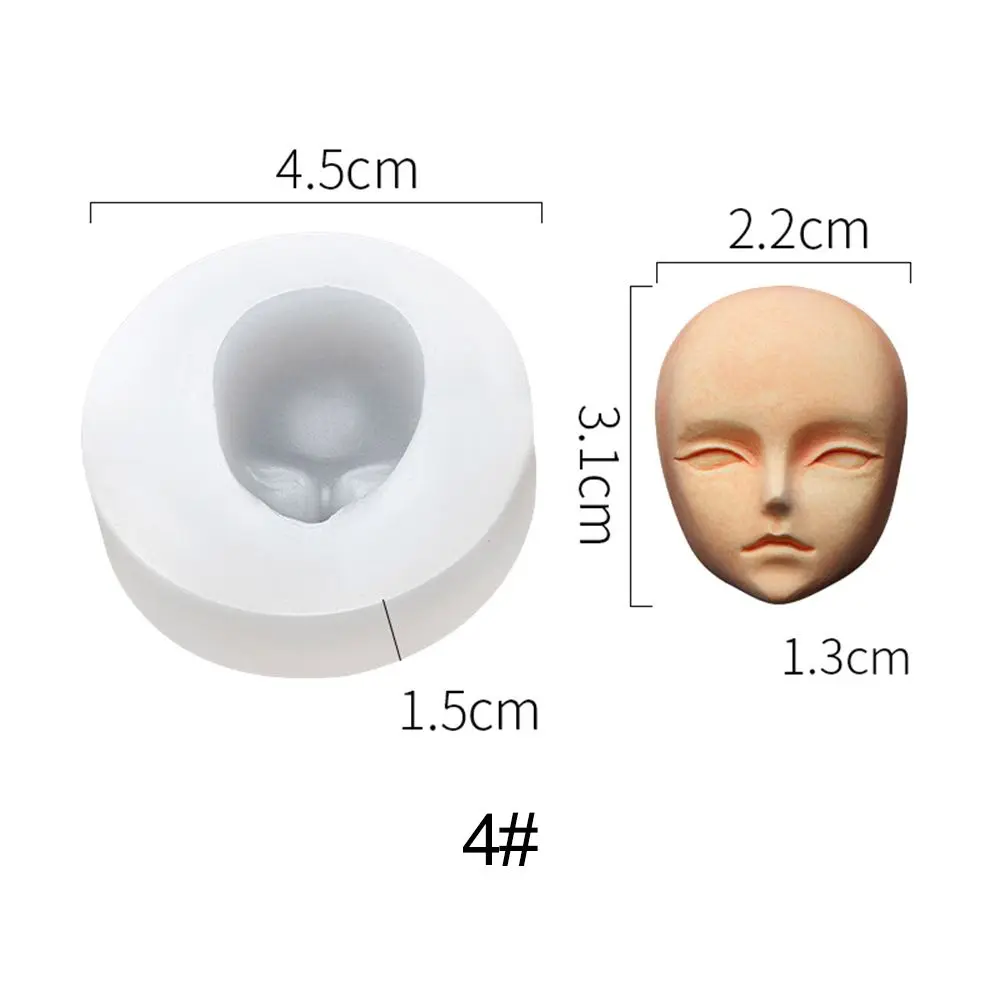 

Proportional Cake Decorating Q Version Clay Head Sculpey Face Silicone Molds 3D Facial Mould Modification Accessories