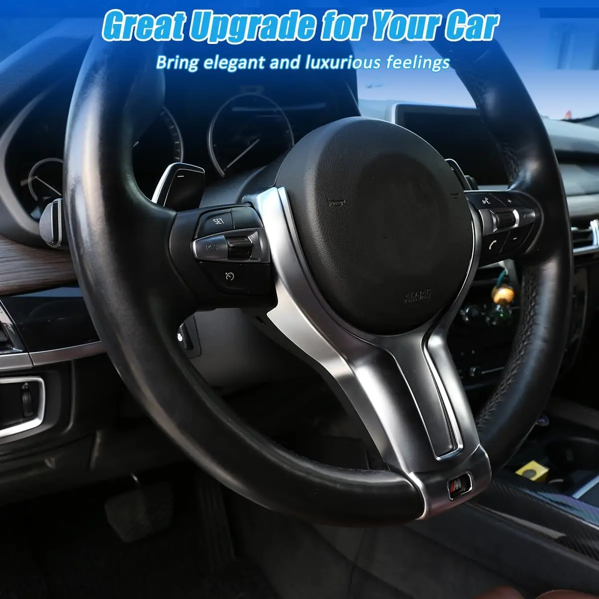 

Steering Wheel Cover Decorative Trim for BMW F20 F22 F21 F30 F32 F33 F36 F06 F12 F13 X5 F15 X6 F16 M-Sport Car Accessories