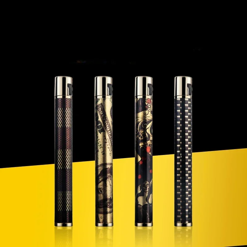 

HONEST Creative Slim Butane Gas Lighter Mini Women's Open Flame Grinding Wheel Retro Personality Smoking Set