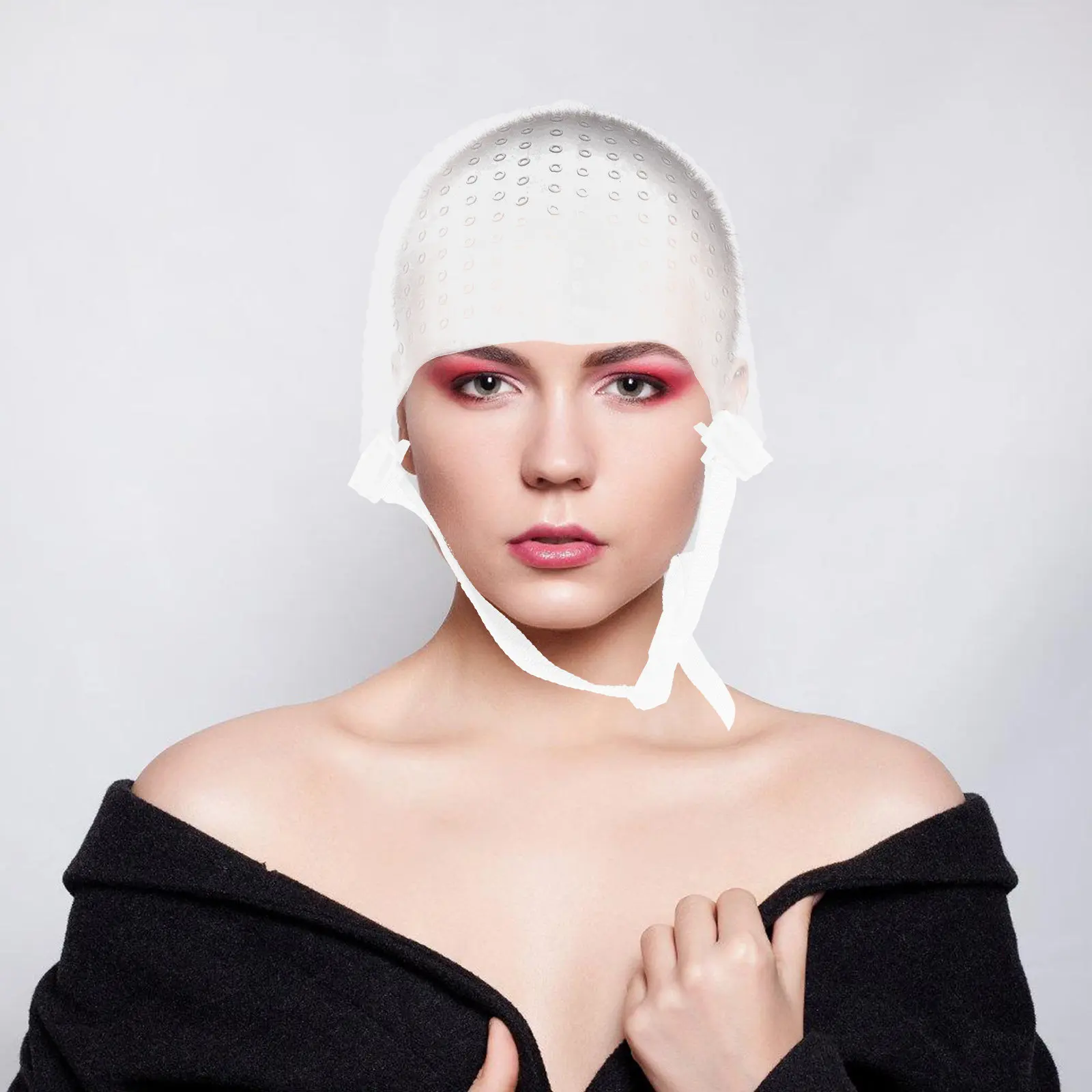 

Professional Reusable Hair Coloring Highlight Cap Made of High-Grade Heat-Resistant Silicone for Acidic Alkaline Dyes Dyeing
