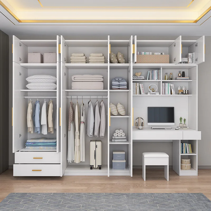 옷장 가구 침실 세트 호텔 홈 드레싱 테이블이 있는 단단한 나무 대형 옷장