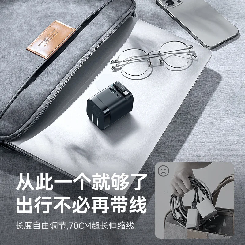 Joyroom-ラップトップ電話充電ヘッドを内蔵したタイプCケーブル充電器、急速充電、伸縮式、65w