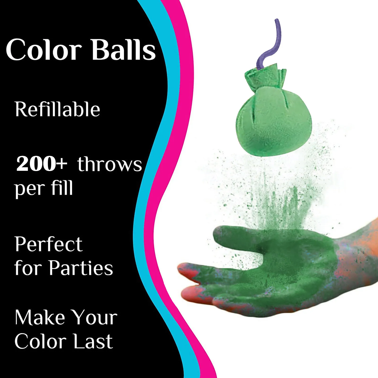 Colored Powder Balls Smoke Bomb For Fun Props Wedding Photography Graduation Party Decoration Throwing Atmosphere Supplies