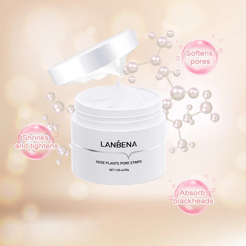 Lanbena removedor de cravo nariz máscara poros tira máscara preta peeling preto limpeza profunda cuidados com a pele beleza saúde