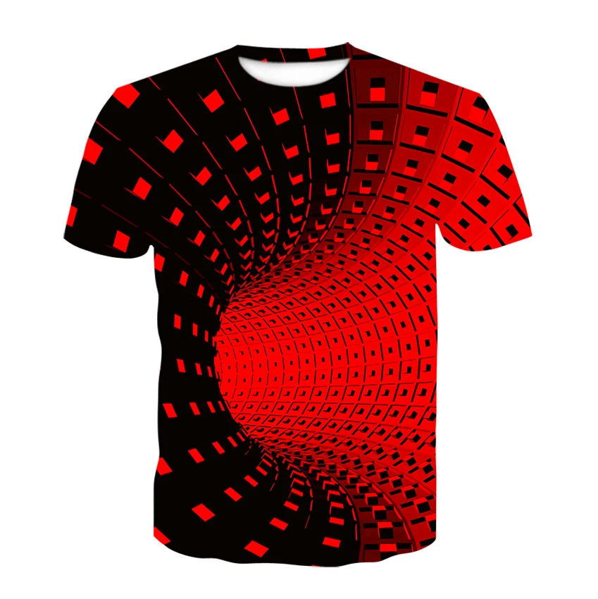New Fashion Swirl 3D Printed T-shirt Men's and Women's Summer Casual Short-sleeved Crew-neck Shirt Tops
