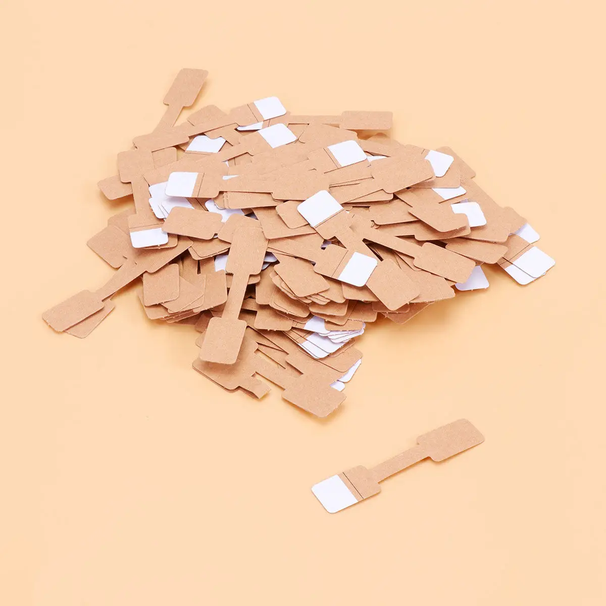 300Pcs Premium Kraft Paper Blank Price Tags Adhesive Easy-Remove Jewelry Store Labels for Necklace Ring Bracelet Craft Shop