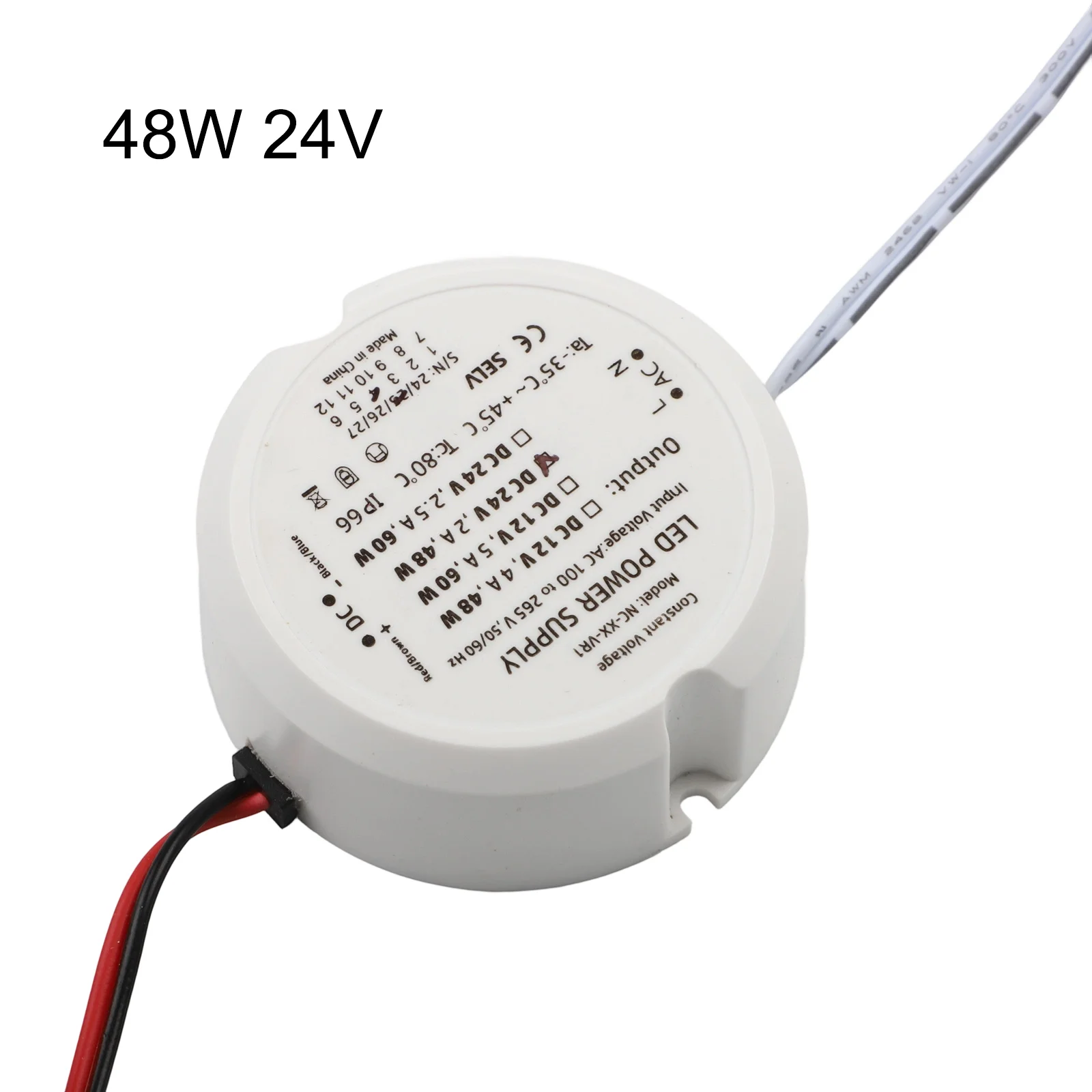 24V Power Supply AC to DC Transformer for Efficient For LED Drivers Compact Round Design with Robust Waterproof Features