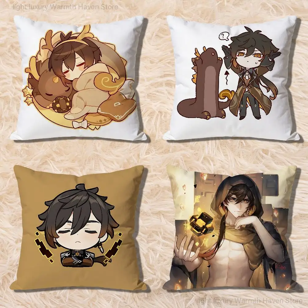 

Zhongli G-Genshin Impact Pillow Cases for Bedroom Living Room Sofa Home Decor Polyester Cushion Cover with Zipper
