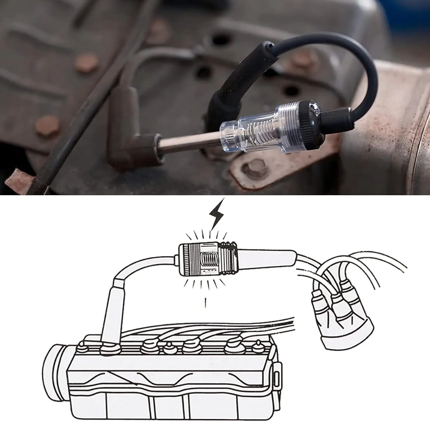 

Spark Plug Tester Tool Ignition System Coil Engine In Line Auto Diagnostic Test
