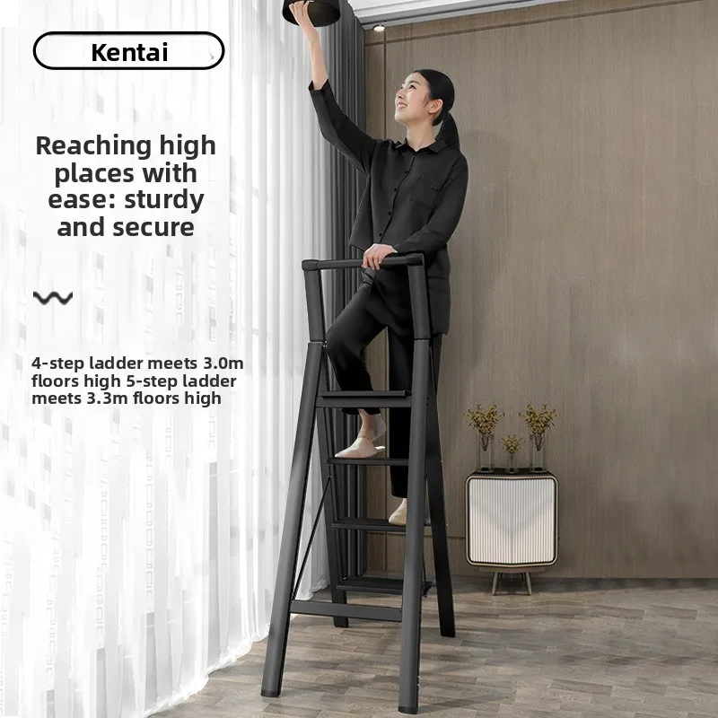Kentai Denggao Household Herringbone Ladder Folding Ladder Aluminum Alloy Indoor Safety Multifunctional Telescopic Ladder