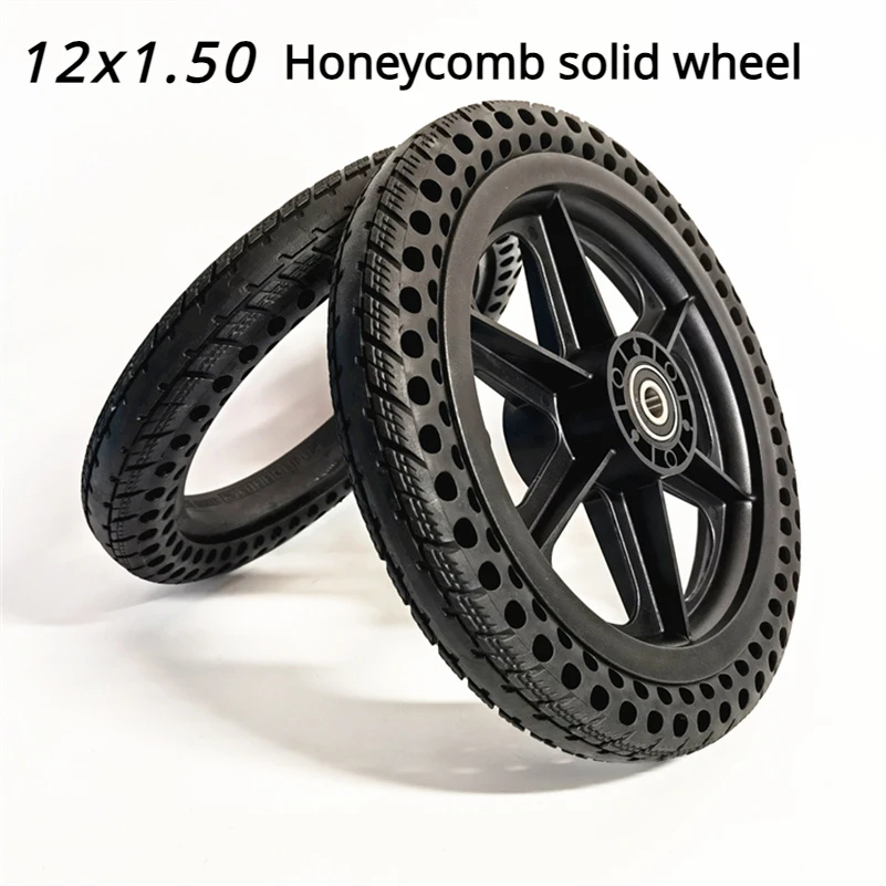 12 Inch  * 1.5 Elderly Scooter Electric Wheelchair Tire Front Wheel x1.50 Honeycomb Solid  Assembly