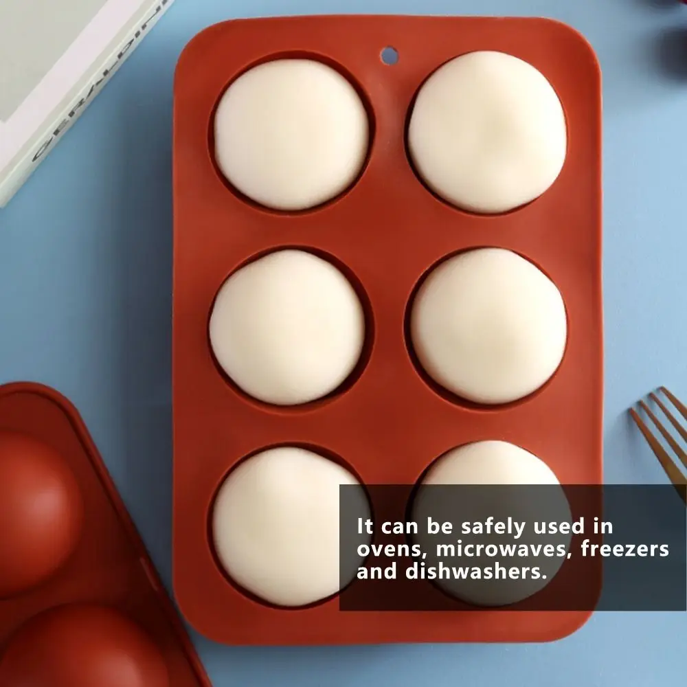 6 Cavity Hemisphere Silicone Mold Thickened 36 Cavity Dome Chocolate Mold Silicone Round Dome Shape Muffin Cake Mold