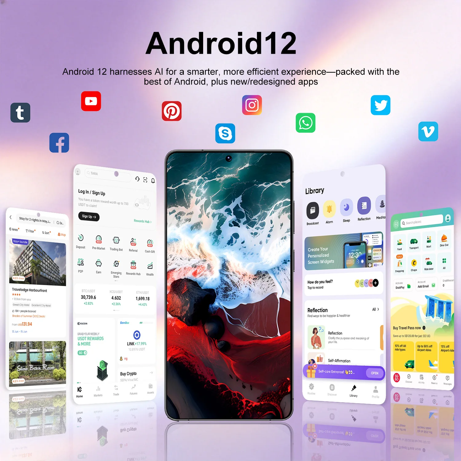 IVMI XS26 울트라 휴대폰 안드로이드 12.0 6.9인치 화면 4GB 램 64GB 롬 8+16MP 듀얼심 스마트폰 구글 플레이 스토어 모바일 폰