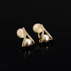 Simple V-shaped Earrings Mosquito Coil Ear Clip For Women Without Pierced Pearl Earrings For Women Clip On Earrings Gift