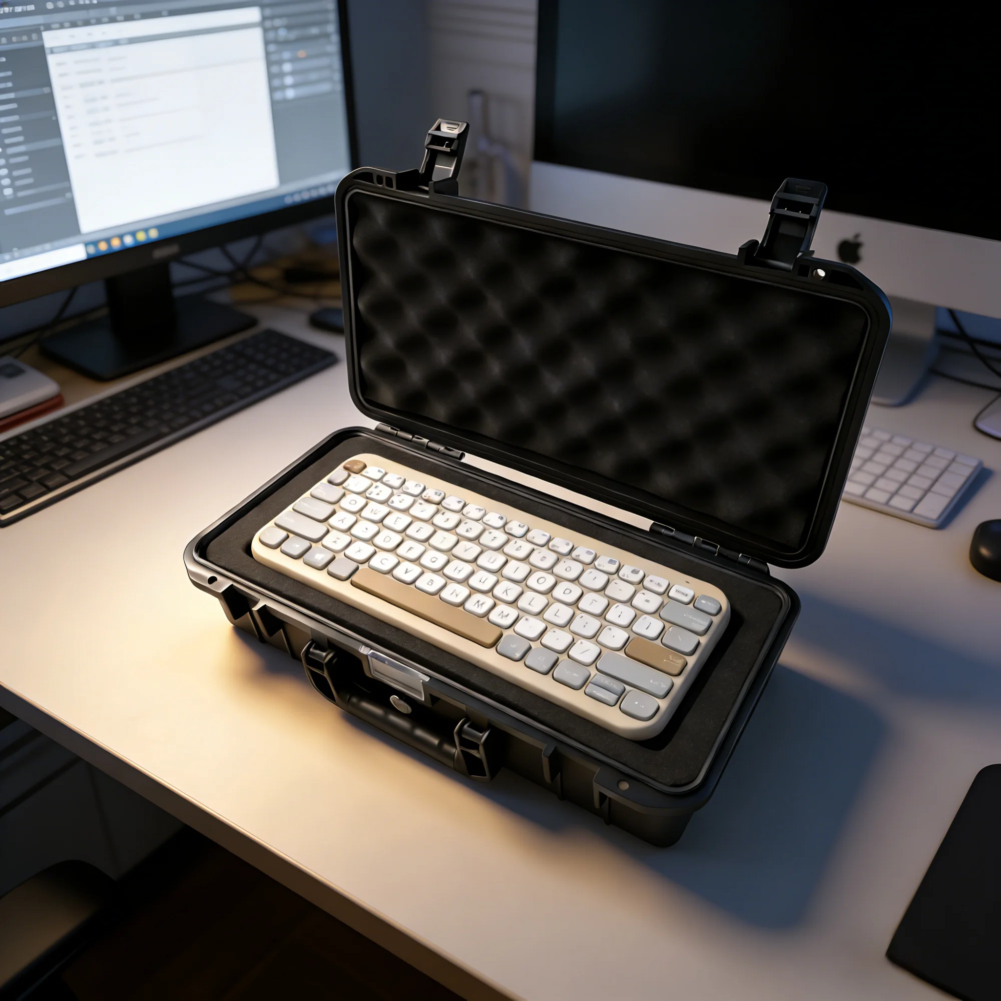 PP Hard Protective Storage Case for 68 Key Keyboard, Portable Carry Box Fits Keyboard Within 33×15×8cm, Keyboard Accessories