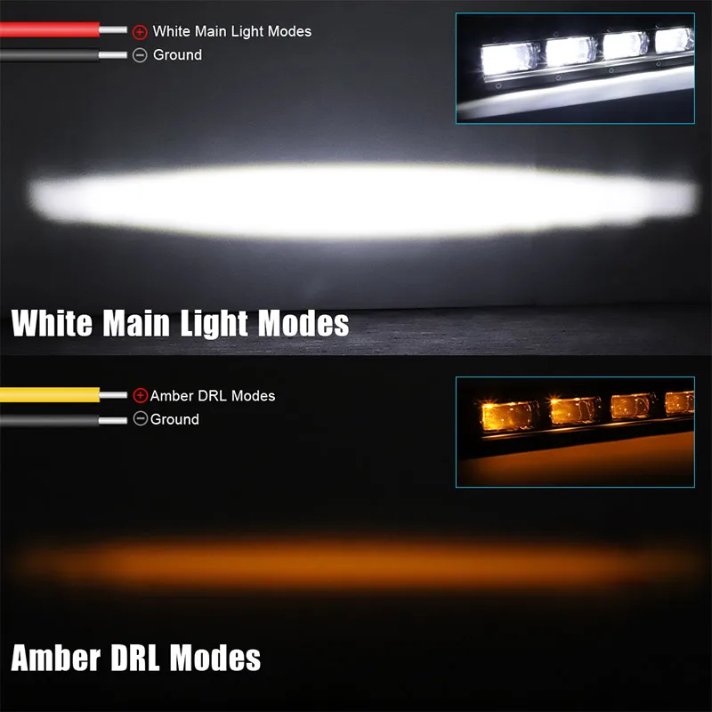 8'' 14'' 20inch 6D lens Slim LED Light Bar 4X4 Off Road Truck Driving work Light Amber DRL fog lamp for Jeep Car SUV ATV 12V 24V