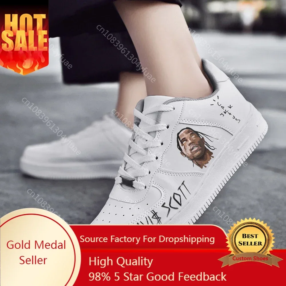 Travis Scott Cactus Jack Fashion Men Women Casual Shoes Male Platform Sneakers Girls Casual Kateboarding Shoes Flats 3D Graffiti