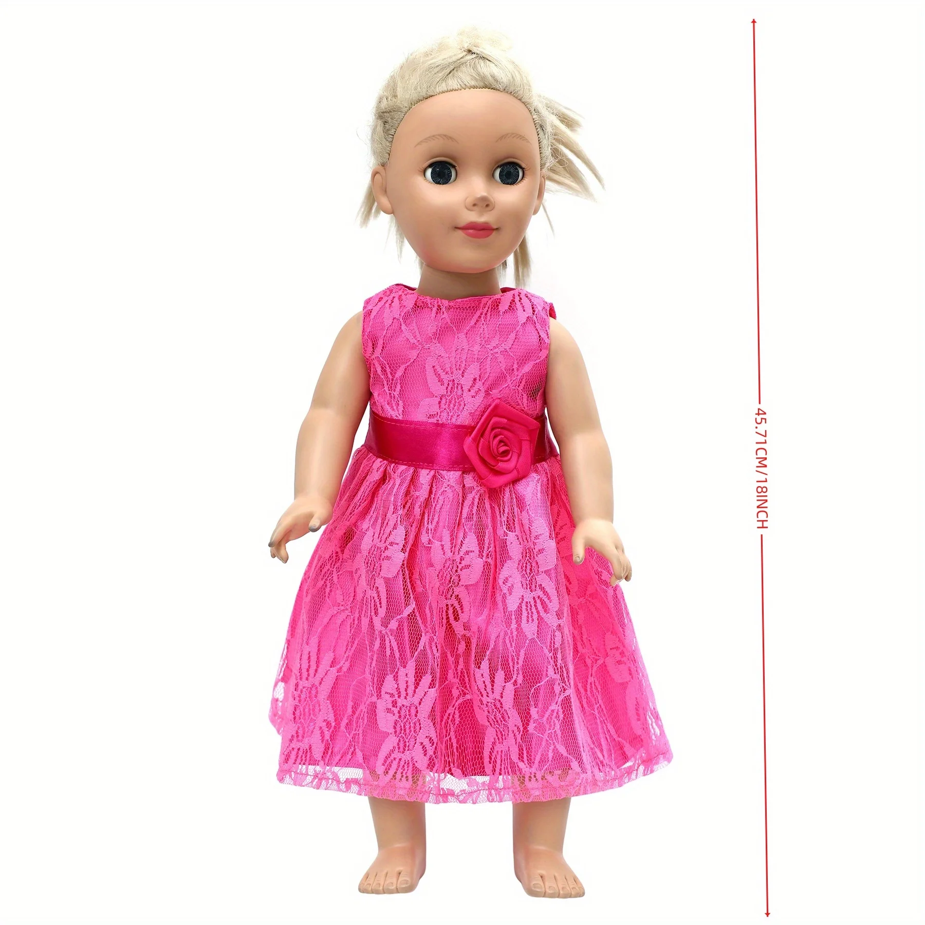 Red sleeveless dress doll clothes suitable for 18-inch American dolls. (does not include dolls and shoes.) Skirt costume.