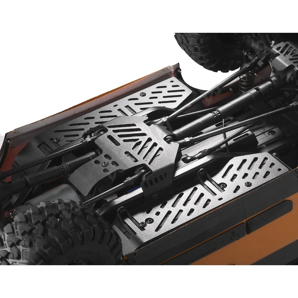 Placa de protección del equipo de batería del chasis TRX4, protección inferior del chasis izquierdo y derecho, armadura de acero inoxidable engrosada