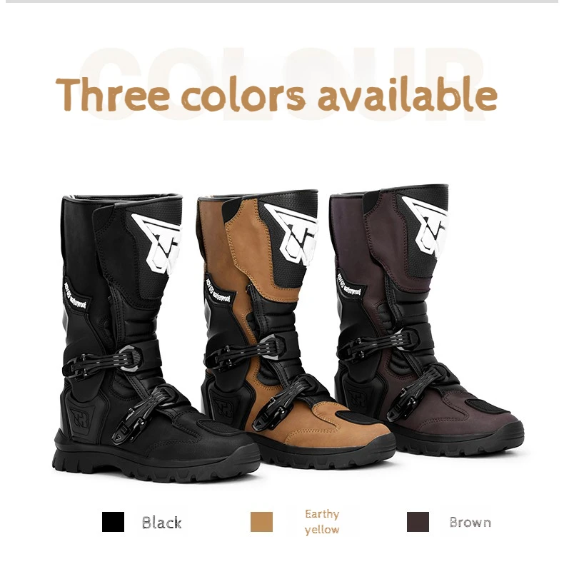 

Waterproof Motorcycle Riding Boots Men Women Genuine Leather Adventure Touring Anti-Slip Protective All-Season CE Certified TR