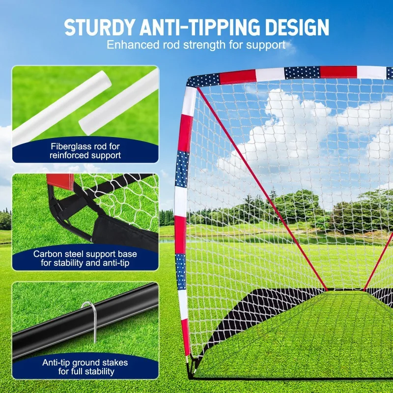 Hockey Goal 6x6ft Portable Outdoor Sports Training Goal Recreational Equipment