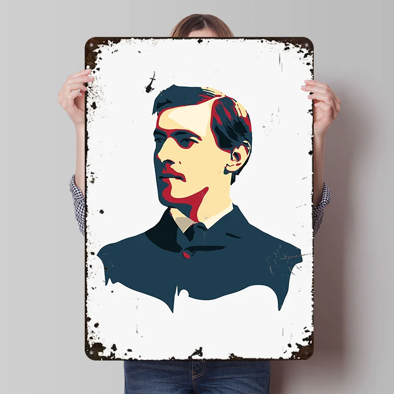 President Woodrow Wilson Metal Poster Customized Wall Art Retro Vintage Metal Tin Signs for Setup Decorations Bedroom Decoration