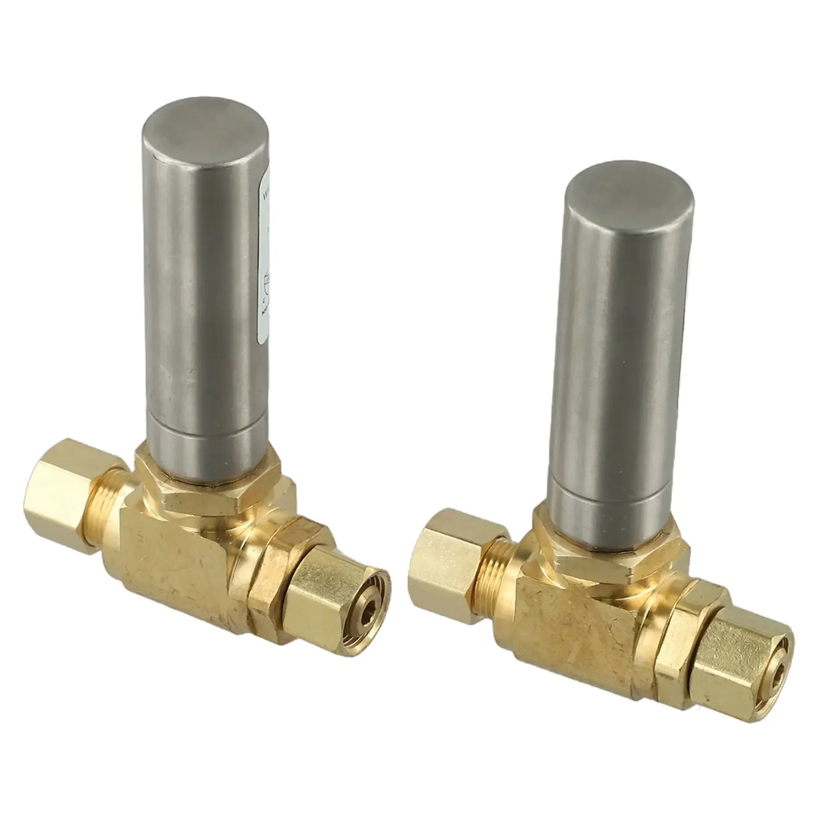2Pack Tee Stainless Steel Water Hammer Arrestor 3/8 Inch OD X 3/8 Inch FEM COMP Brass Core Noise Reduction Plumbing Fitting Part