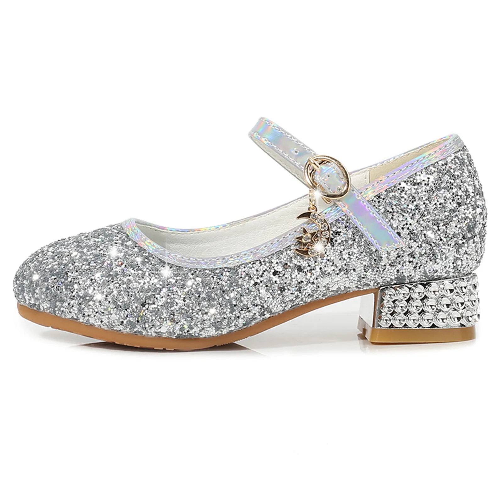 Toddler Little Kid Girls Dress Pumps Glitter Sequins Princess Low Heels Party Girls Shoes Heels Size 4 Soccer Slide Sandals