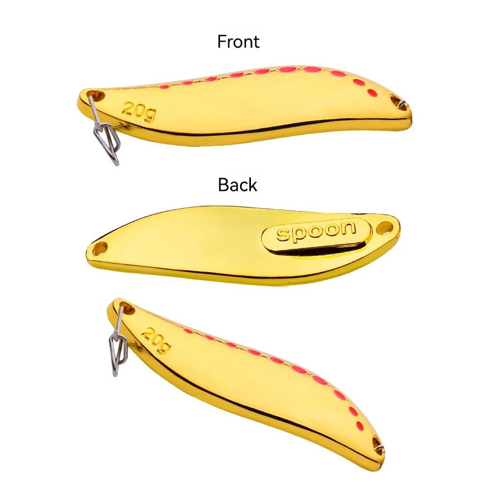 PROBEROS 5g 7g 10g 15g 20g Big Spoon Bait Metal Spinner Lure Pike Salmon Treble Hook Artificial Bait For Bass Trout Pesca