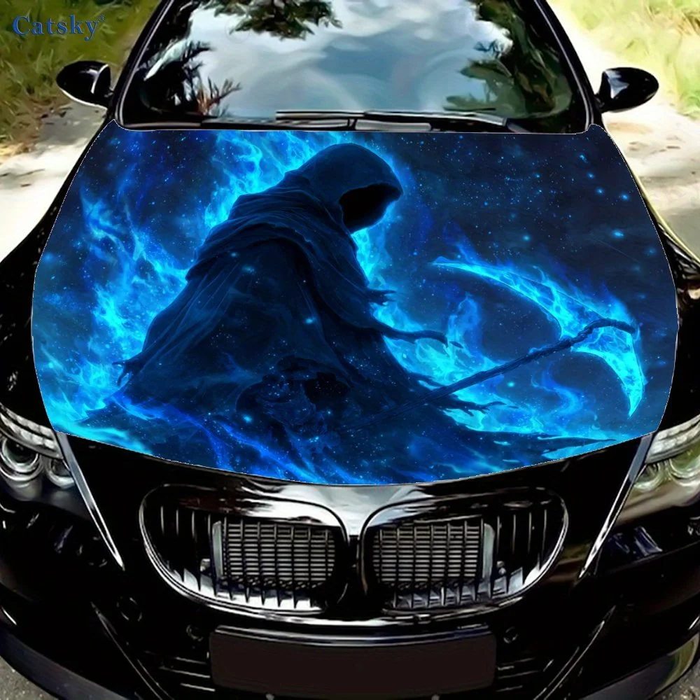 

Gothic Robe Reaper Car Hood Decal Stickers Wrap Vinyl Film Engine Cover Decals Sticker Car Hood Protective Film