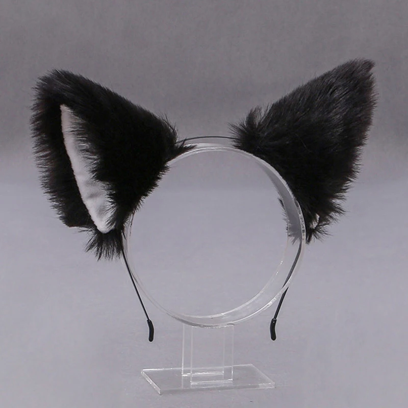 여자를위한 새로운 모피 고양이 귀 머리띠 여자 애니메이션 로리타 코스프레 의상 플러시 헤어 밴드 할로윈 파티 머리 장식 헤어 액세서리
