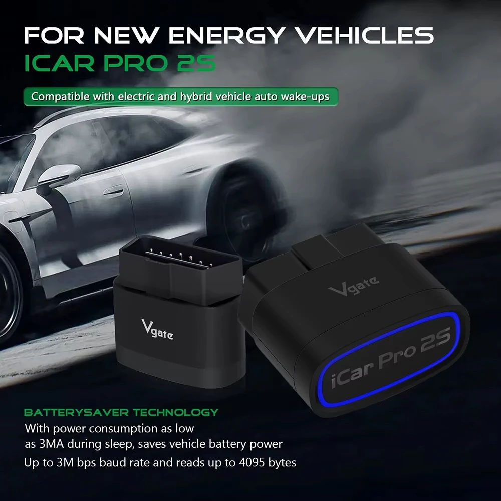 Vgate ICar Pro 2S ELM327 Bluetooth 5.3 for Android/IOS/PC OBD2 Car Diagnostic Tool ELM327 Upgraded OBD 2 V2.3 Auto Scanner