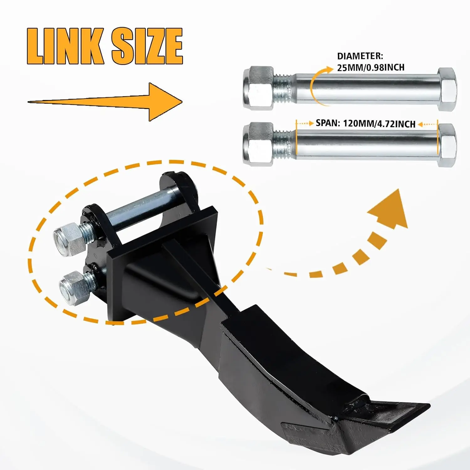 MMS Single Hook Ripper Attachment 3.54in Span 0.98 Hole Diameter For 1-1.5ton Mini Excavators