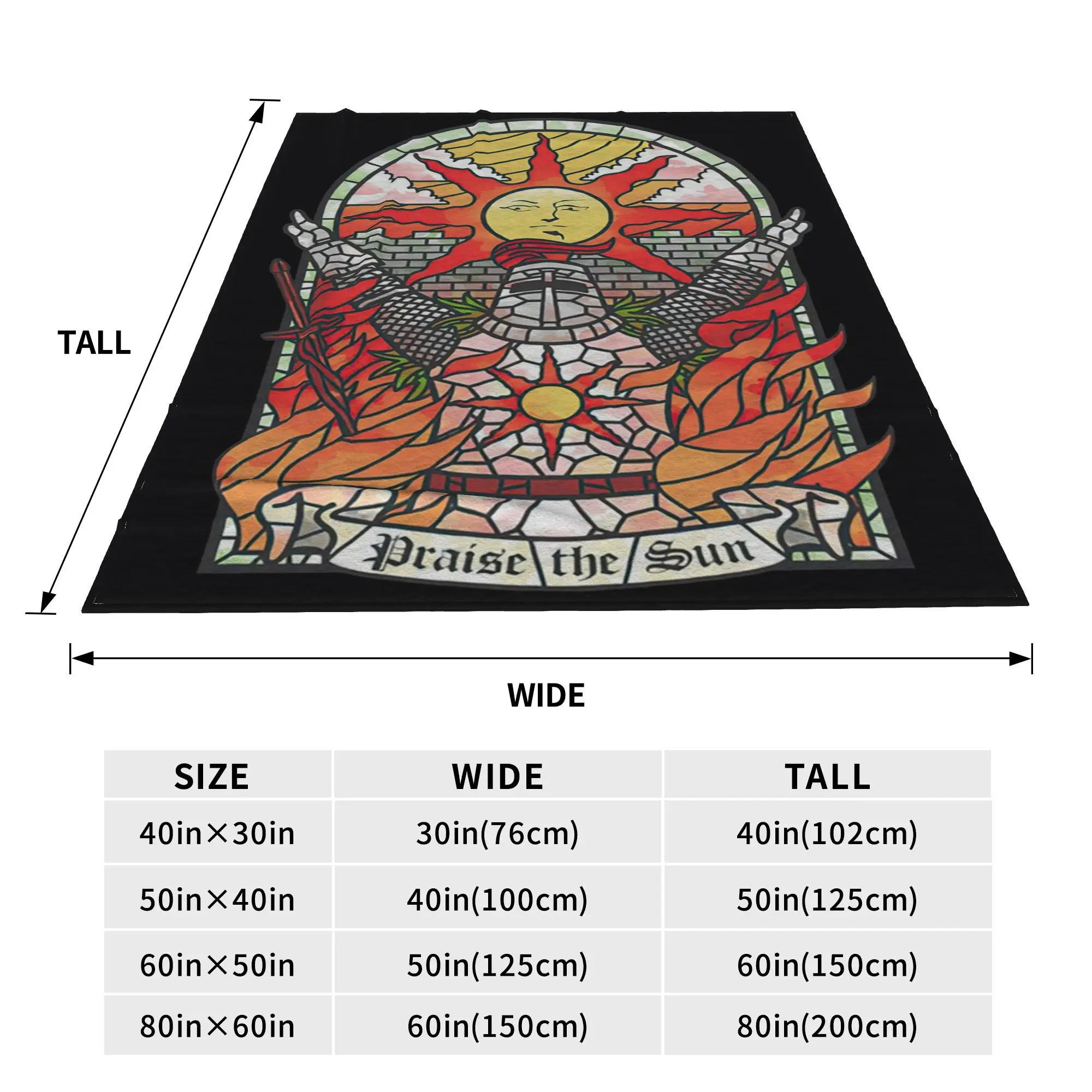 Dark Soul Praise The Sun Blankets Soft Warm Flannel Throw Blanket Bedspread for Bed Living room Picnic Travel Home Sofa